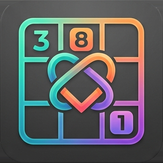 The Sudoku app icon: a neon-outlined grid with the digits 3, 8 and 1.
